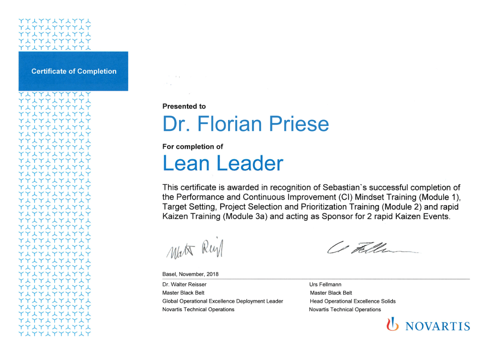 Zertifikat Lean Leader